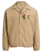 Australian Open Flower Embroidered Beige Jacket