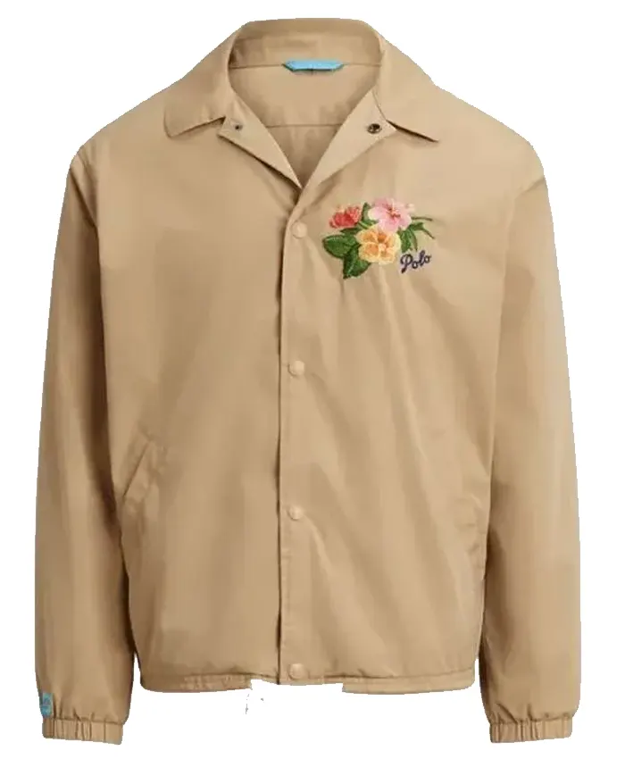 Australian Open Flower Embroidered Beige Jacket Australian Open Flower Embroidered Beige Jacket