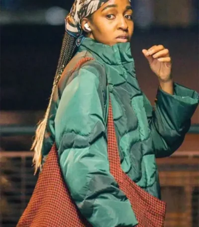Ayo Edebiri The Bear S01 Green Puffer Jacket