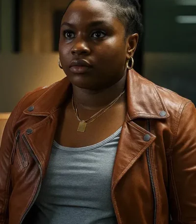 Ballard Samira Parker Brown Leather Biker Jacket