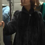Bette Davis Feud 2024 Black Fur Coat