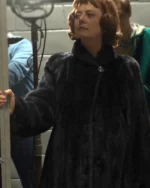 Bette Davis Feud 2024 Black Fur Coat
