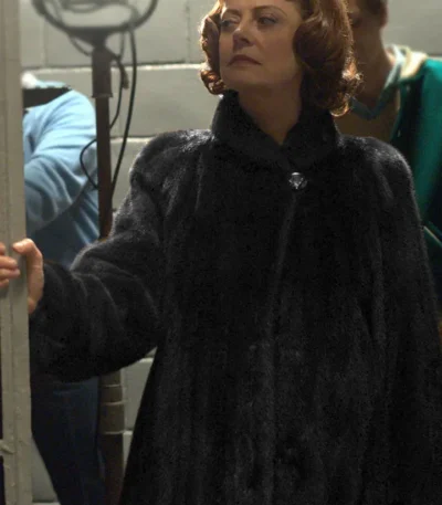 Bette Davis Feud 2024 Black Fur Coat