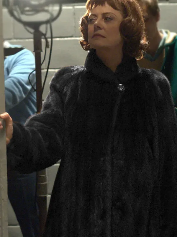 Bette Davis Feud 2024 Black Fur Coat