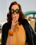 Bette Davis Feud 2024 Black Fur Coat