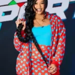 Bianca Belair Red and Blue Heart Bomber Jacket