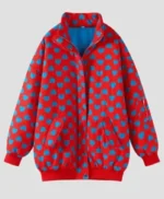 Bianca Belair Red and Blue Heart Bomber Jacket