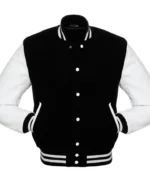 Black and White Letterman Varsity Jacket