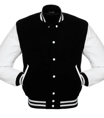 Black and White Letterman Varsity Jacket