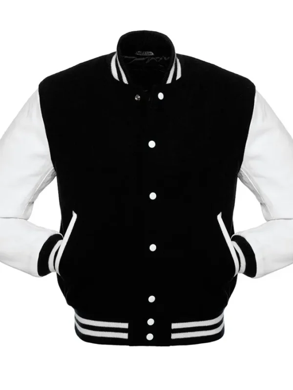 Black and White Letterman Varsity Jacket