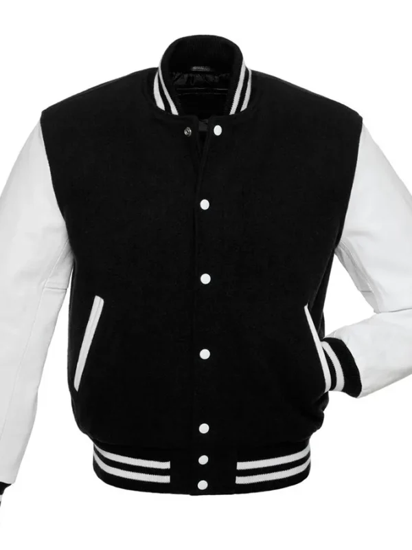 Black and White Letterman Varsity Jacket