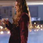 Blake Lively Another Simple Favor Maroon Coat