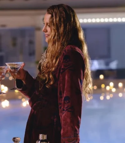 Blake Lively Another Simple Favor Maroon Coat