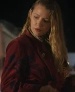 Blake Lively Another Simple Favor Maroon Coat