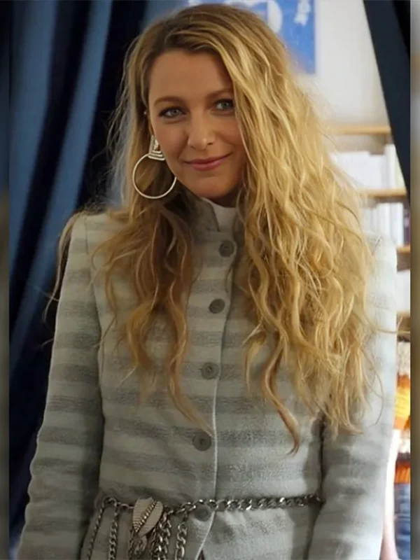 Blake Lively Another Simple Favor Striped Coat