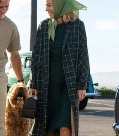 Brie Larson Lessons In Chemistry 2023 Wool Plaid Coat