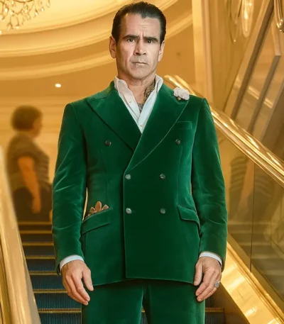 Colin Farrell Ballad of a Small Player Green Blazer