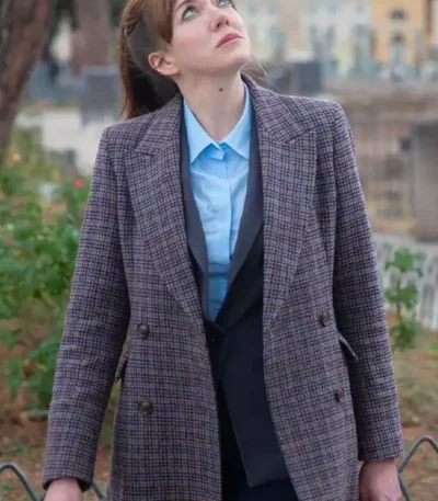 Cunk on Earth 2022 Philomena Cunk Plaid Coat