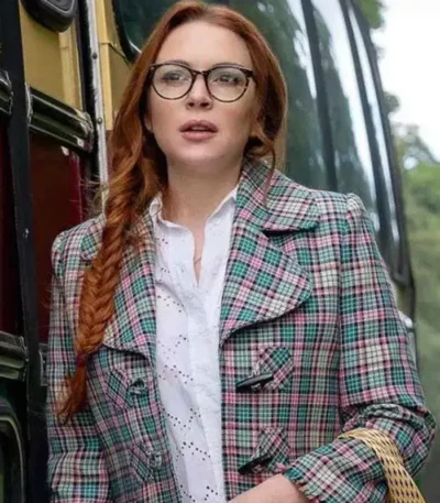 Irish Wish Lindsay Lohan Plaid Blazer