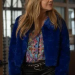 Kaitlin Olson High Potential Blue Fur Jacket