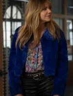 Kaitlin Olson High Potential Blue Fur Jacket