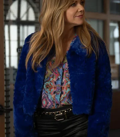 Kaitlin Olson High Potential Blue Fur Jacket