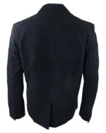 Mens Black Classic Formal Suede Leather Blazer