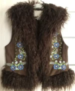 Monogrammed Fur Vest