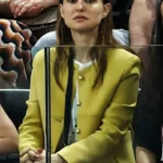 Natalie Portman Artistic Gymnastics Women Team Final Yellow Wool Coat