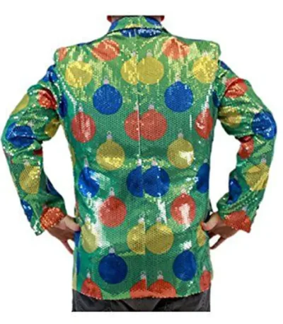 Sequin Ornaments Ugly Green Blazer