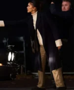 Zendaya The Drama Black Wool Coat