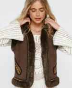 Monogrammed Fur Vest