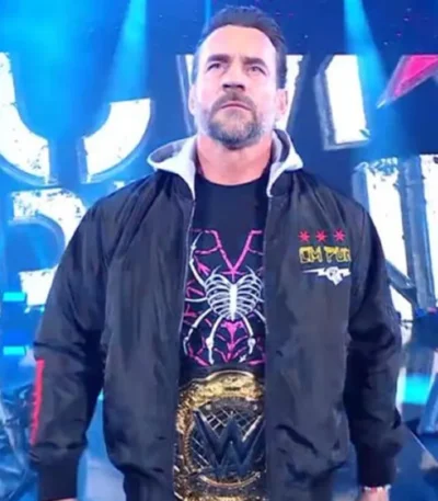 CM Punk Black Bomber Jacket
