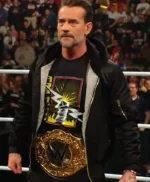 CM Punk Black Hooded Bomber Jacket