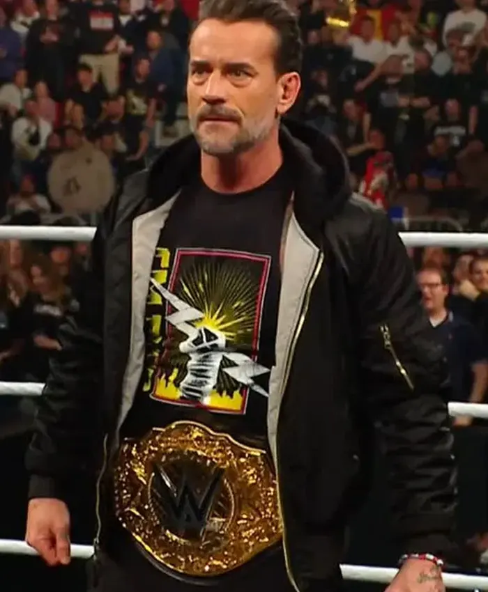 CM Punk Black Hooded Bomber Jacket CM Punk Black Hooded Bomber Jacket
