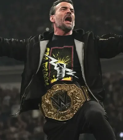 CM Punk Black Hooded Bomber Jacket