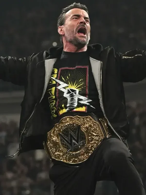 CM Punk Black Hooded Bomber Jacket