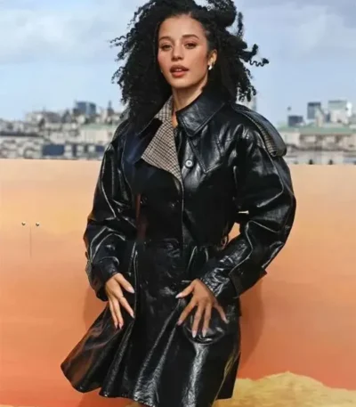 Chase Infiniti One Battle After Another Black Leather Coat
