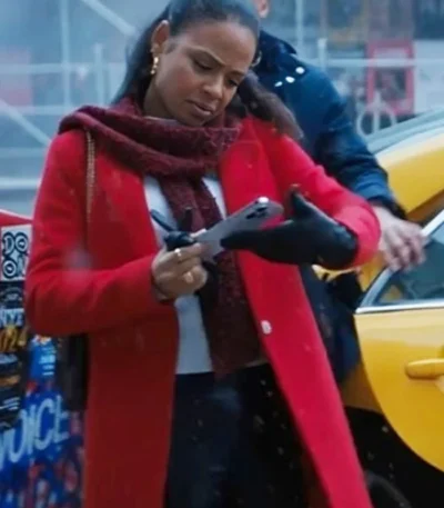 Christina Milian Red Wool Coat