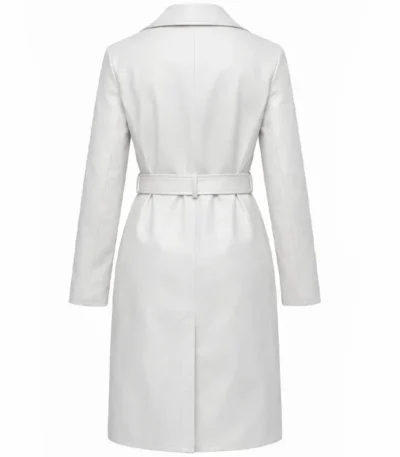 White Leather Trench Coat