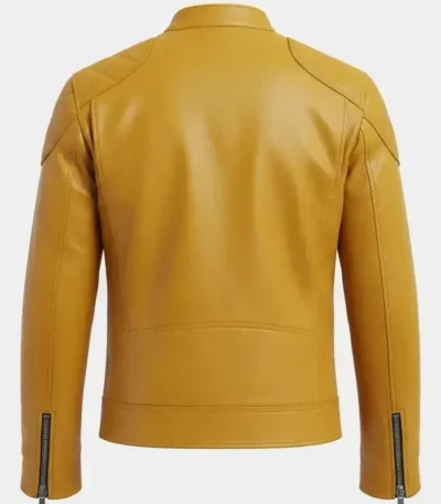 Yellow Leather Motorcycle Jacket