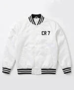 Cr7 White Bomber Jacket
