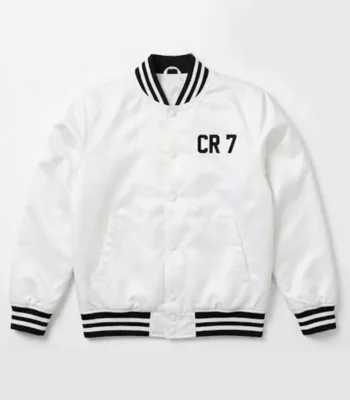 Cr7 White Bomber Jacket