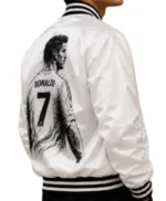 Cr7 White Bomber Jacket
