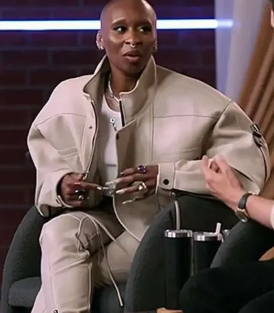 Cynthia Erivo Access Hollywood Leather Jacket