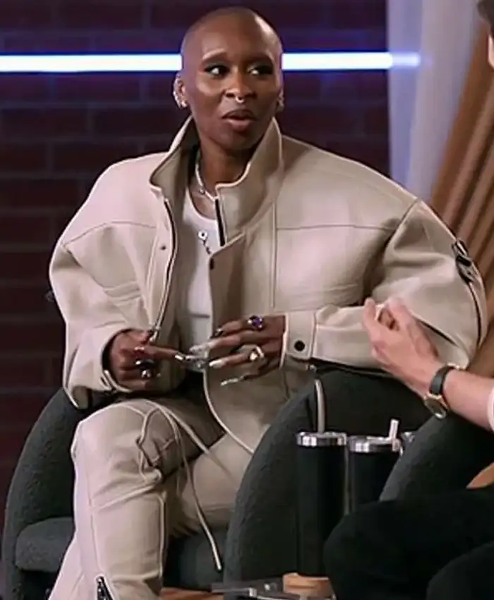 Cynthia Erivo Access Hollywood Leather Jacket Cynthia Erivo Access Hollywood Leather Jacket