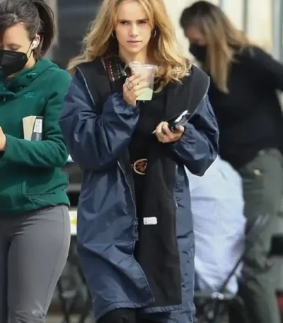 Daisy Jones & The Six 2023 Suki Waterhouse Blue Coat