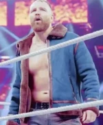 Dean Ambrose Blue Suede Shearling Jacket
