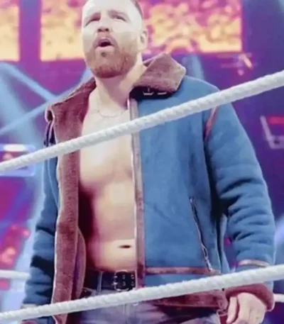 Dean Ambrose Blue Suede Shearling Jacket