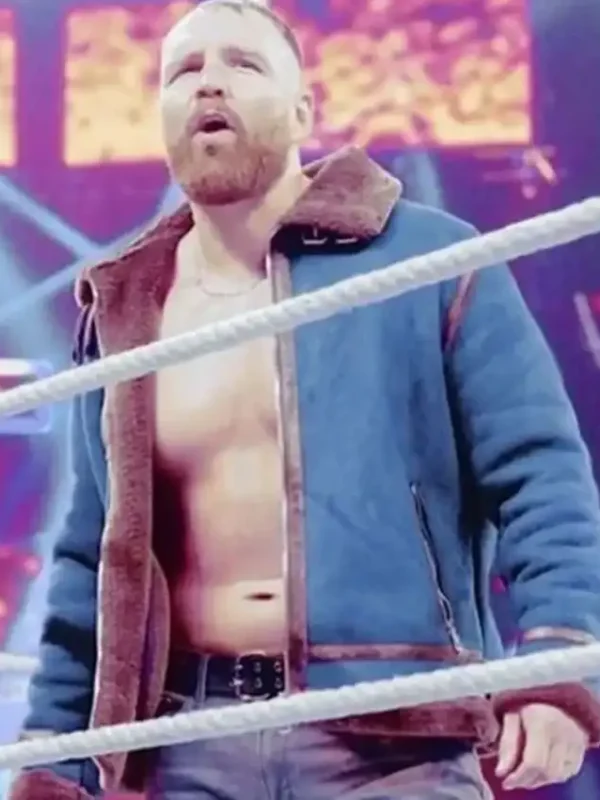 Dean Ambrose Blue Suede Shearling Jacket